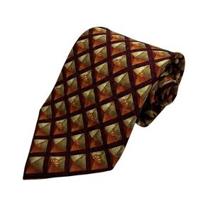 silk tie ermenegildo zegna geometric width 4” length 58” red new without tags